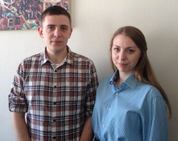 Победители конкурса научных работ НИТУ "МИСиС" Кристина Щеголева и Иван Стенищев, 2016